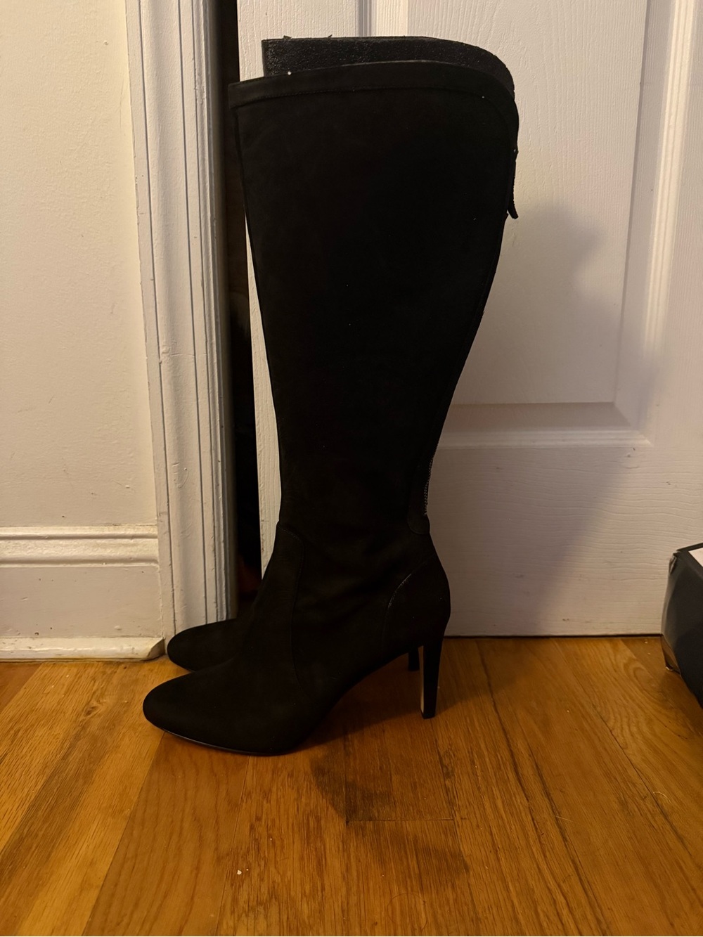 Nine West Black Suede-Look Over-the-Knee Stiletto Boot